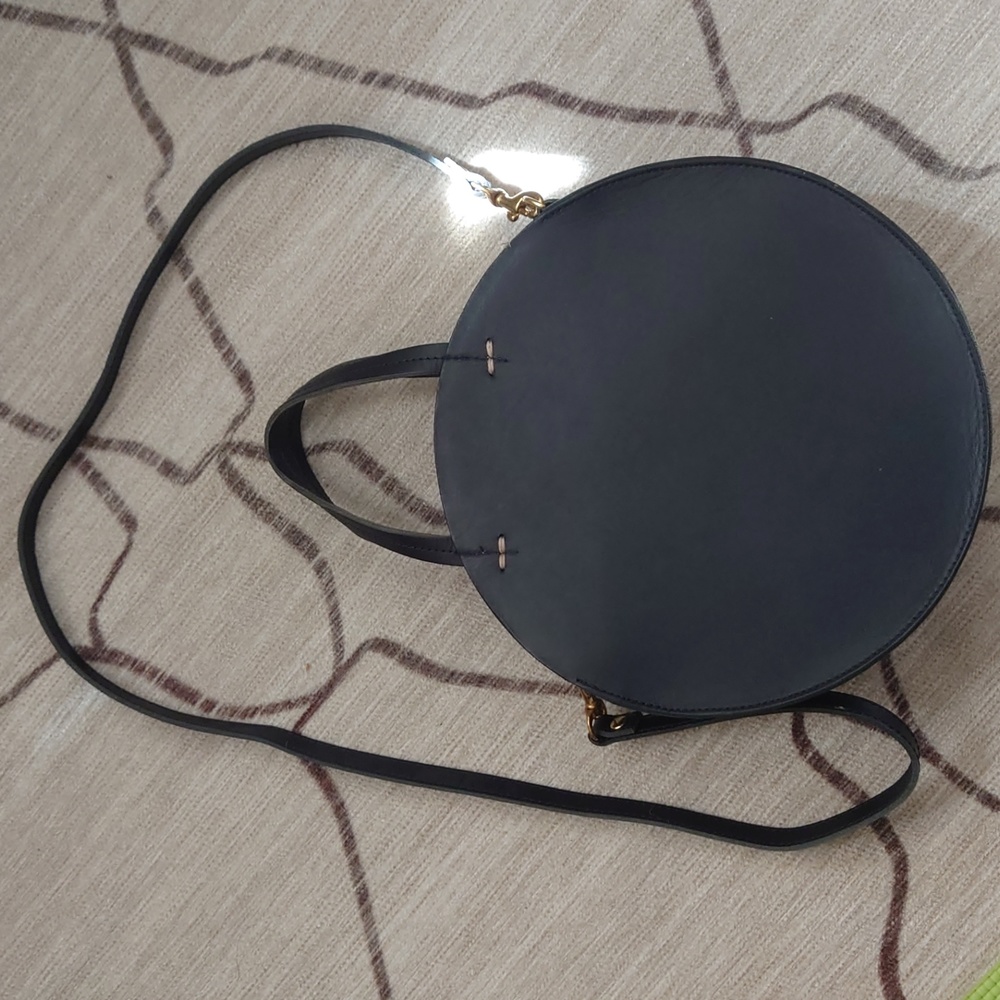 Clare V. Alistar crossbody bag navy blue Italian vachetta